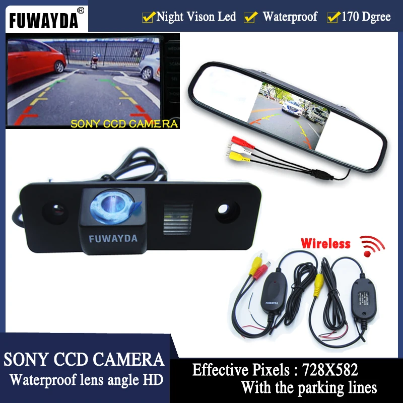 Камера заднего вида Автомобильная FUWAYDA беспроводная HD CCD 4 3 дюйма |