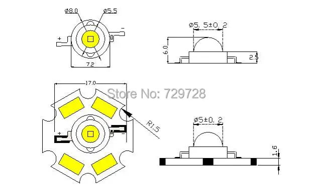 Белая фотовспышка с печатной платой 1 Вт | Лампы и освещение