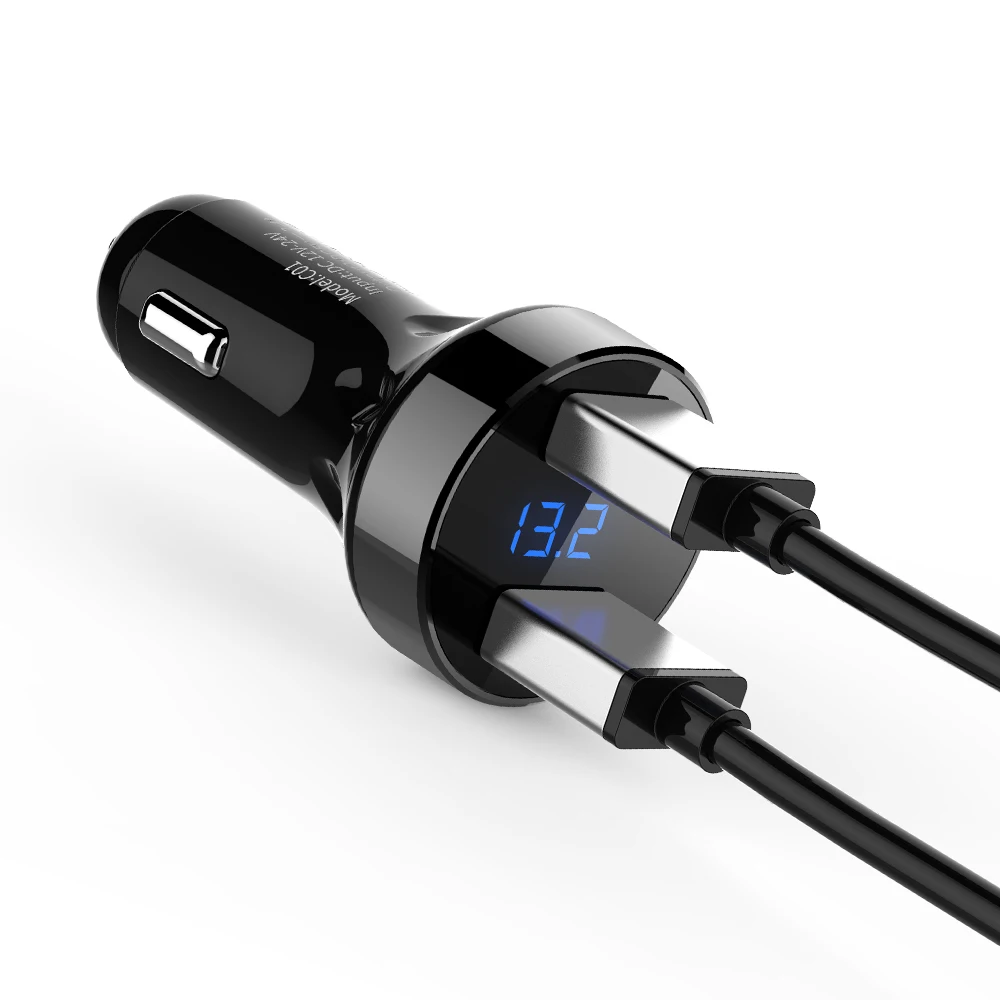 Новый C01 двойной Переходник USB для зарядки в машине 4.8A цифровой