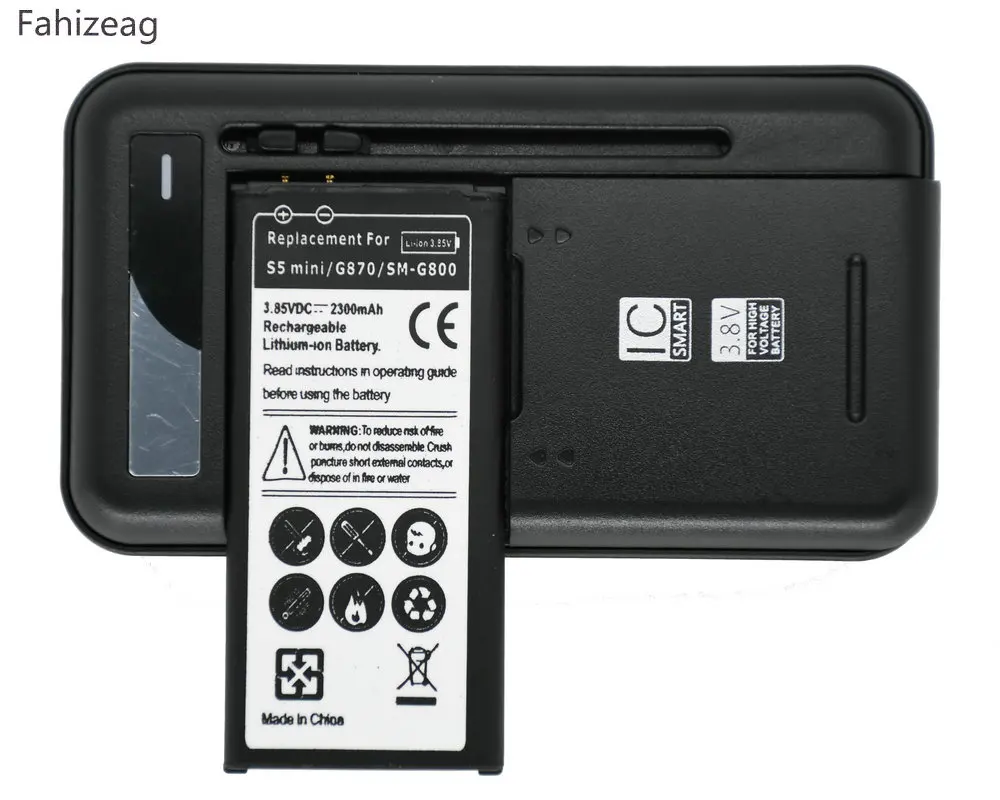 Fahizeag 2300 мАч EB BG800BBE 3.85VDC запасная батарея + зарядное устройство для Samsung Galaxy SV Mini S5