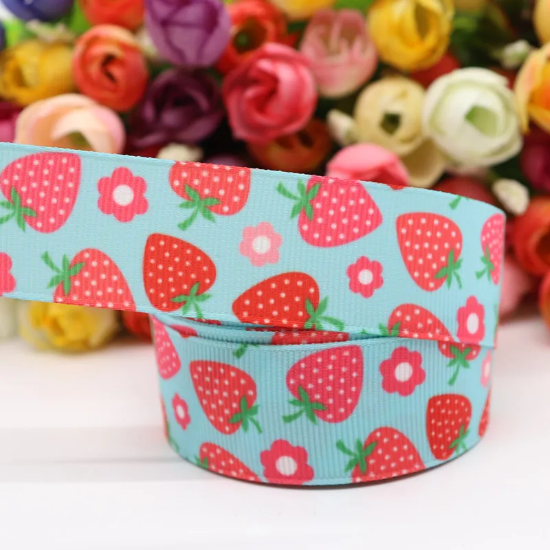 10 ярдов Grosgrain лента клубника торт печатная 1 &quot25 мм пробки для бутылок DIY ремесла