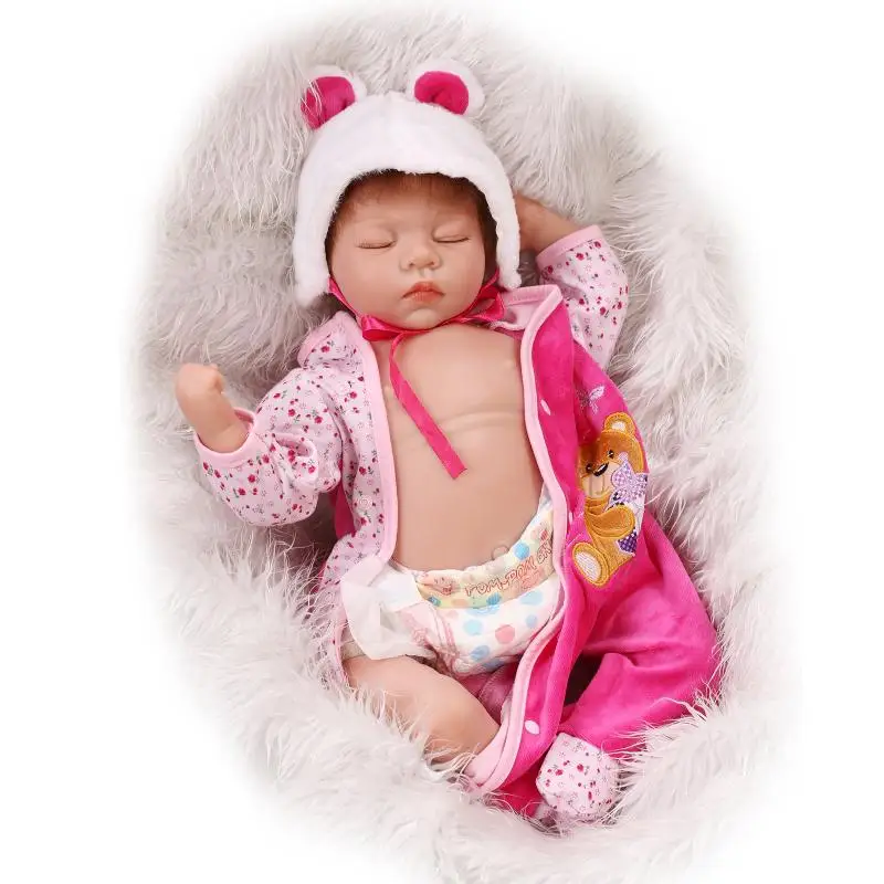 

Realistic Reborn Baby Dolls Newborn Sleeping Babies 22" Lifelike Soft Vinyl Body Baby Doll Toys Alive Brinquedos Reborn Bonecas