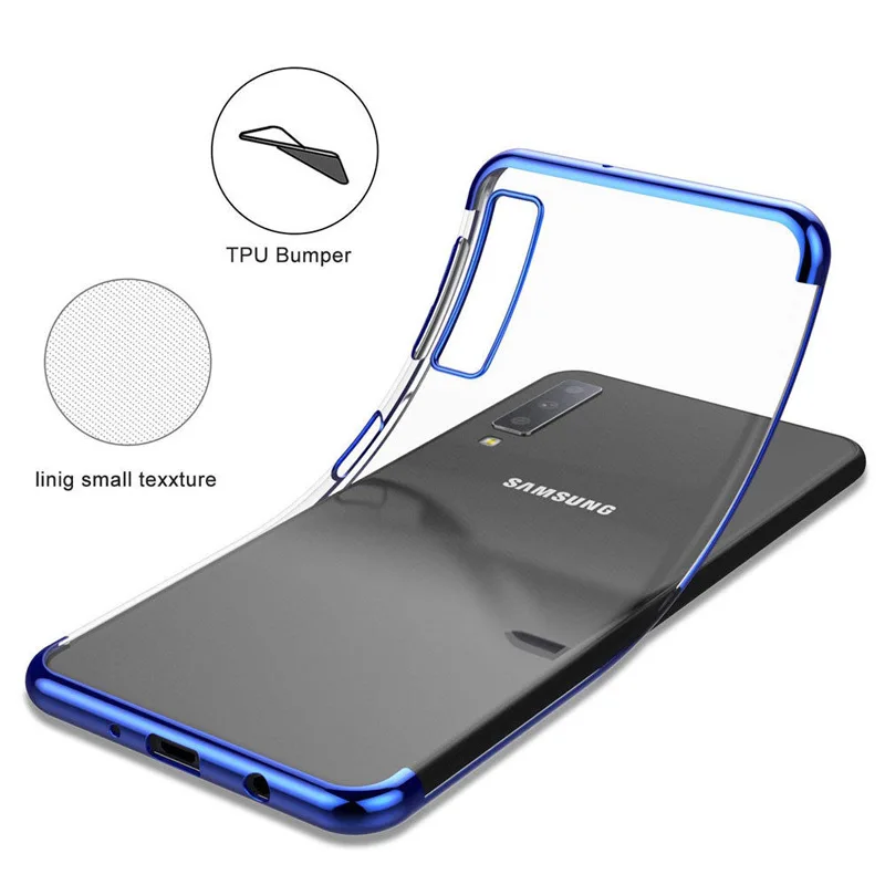 Plating case for Samsung A750 J4 J6 Prime J7 J8 A8 A6 Plus 2018 Case A3 A5 A7 2017 Soft TPU Note 9 8 Cover |