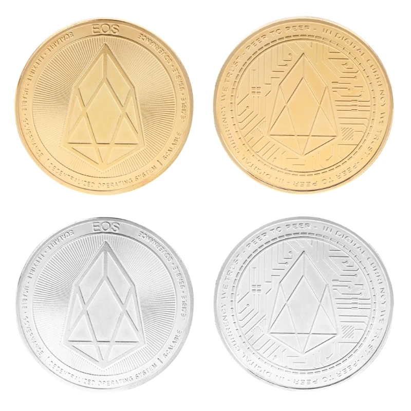 Памятная монета EOS цифровая валюта Серебряная Золотая Коллекция Художественный