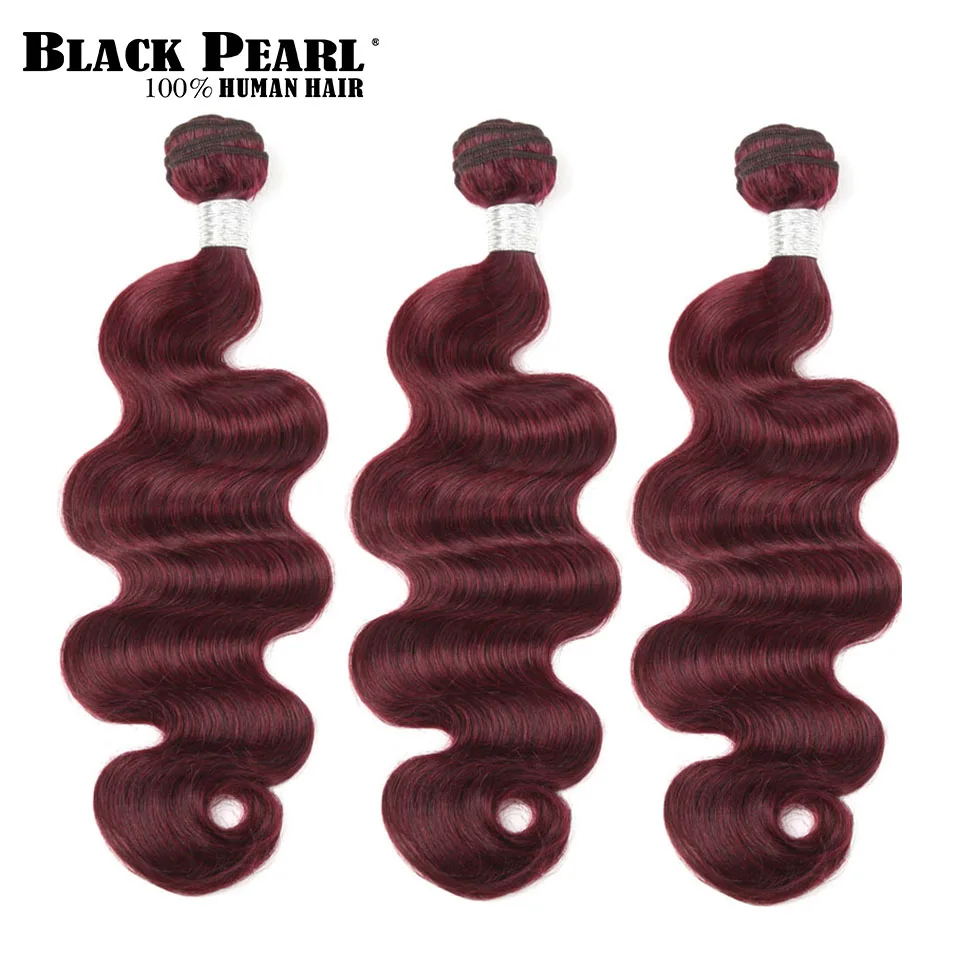 Черные перламутровые предварительно цветные волосы remy wine red Body Wave натуральные