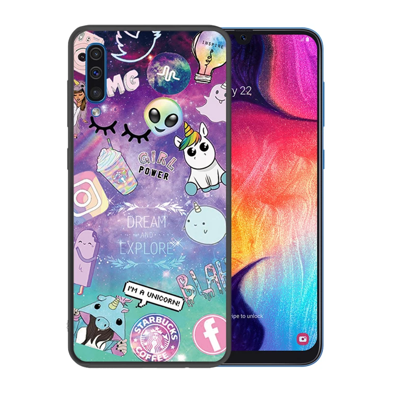 Мягкий силиконовый черный чехол для samsung Galaxy A80 A90 A10 A30 A50 A40 A60 A70 A7 2018 A9 A6 плюс