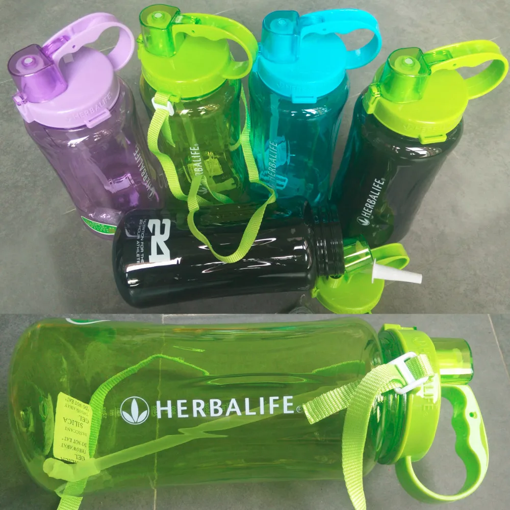 Черная большая бутылка для воды 1000 мл 2000 64 унций Модная Портативная Herbalife Nutrition