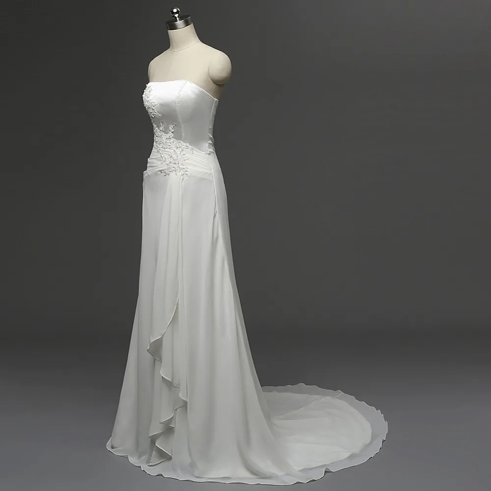 Женское шифоновое платье без бретелек элегантное пляжное свадебное с