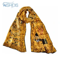 100 silk long scarf wrap shawl oil painting gustav klimts adele bloch baue i all season clothing accessories