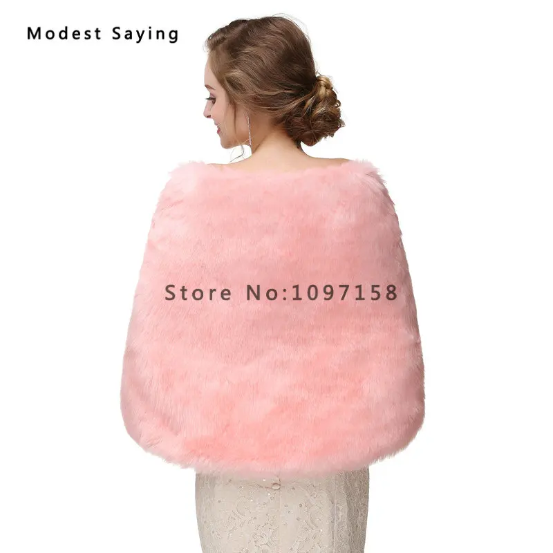 Элегантные розовые шали из искусственного меха Свадебные 2017 лисьего палантины