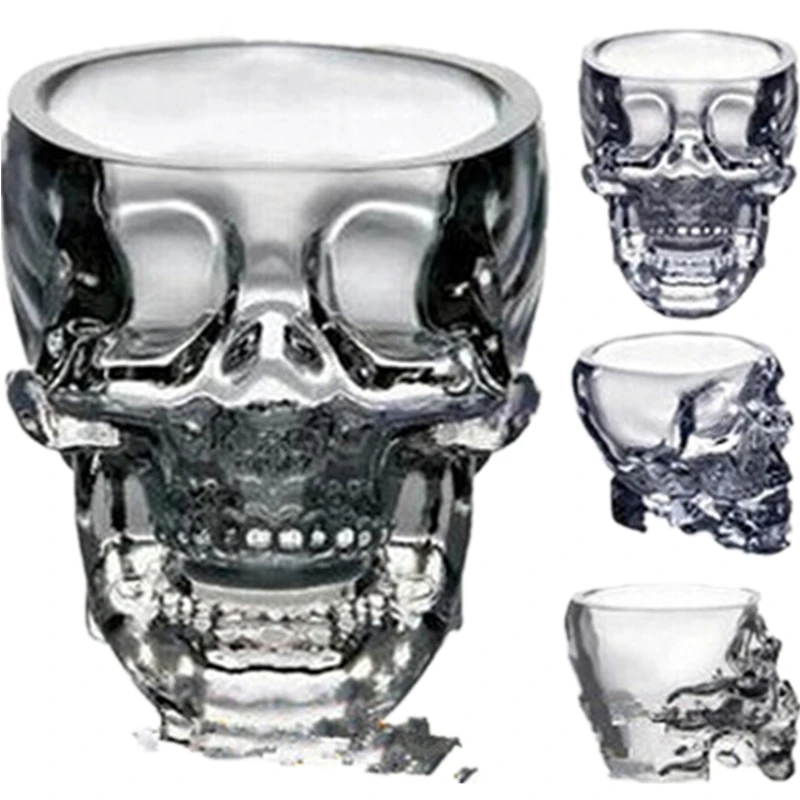 Magic Transparent Glass Skull Mugs for Vodka Wine Beer milk Bar Mug Coffee Cups home party gift you friend 1 piece | Дом и сад