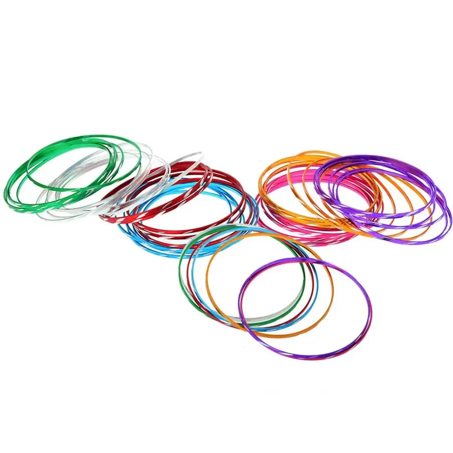 50 шт./лот красочный индийский танцевальный браслет из Алюминиевой Проволоки