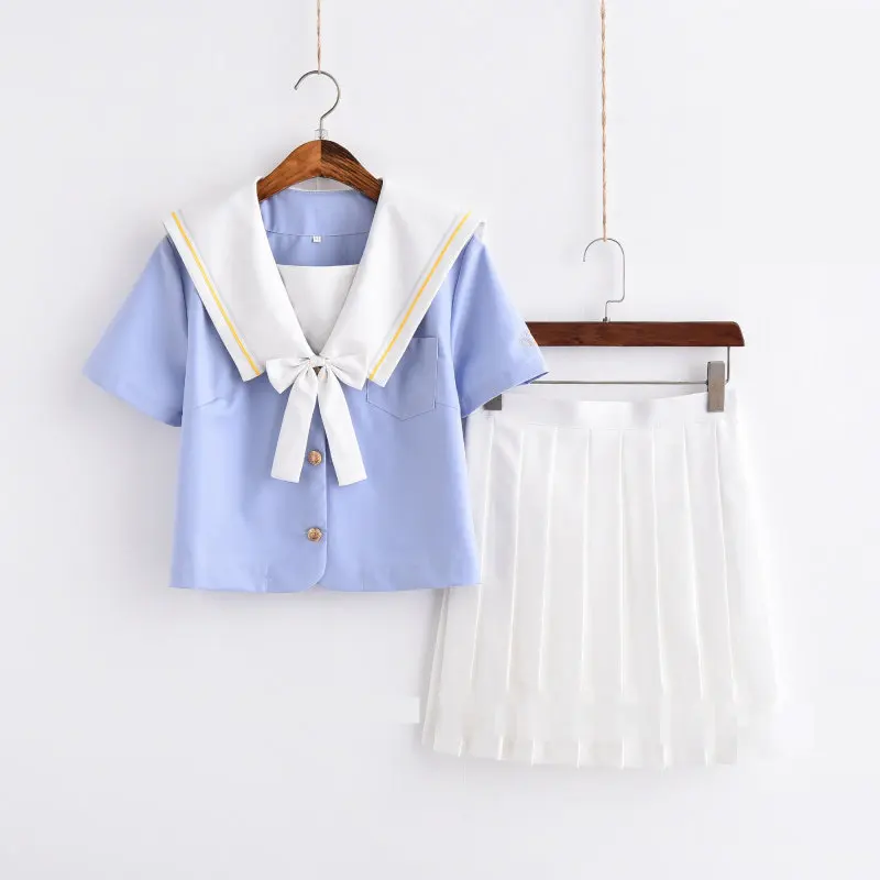Новая японская школьная форма 3 цветов Аниме матросский костюм Топы + галстук