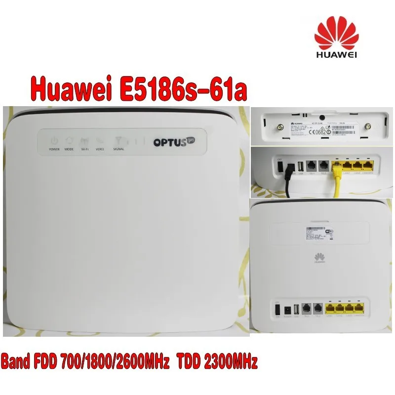 Huawei E5186s-61a Cat6 300Mbps Mobile Router Support LTE FDD 700/1800/2600Mhz TDD2300Mhz + 4G Antenna