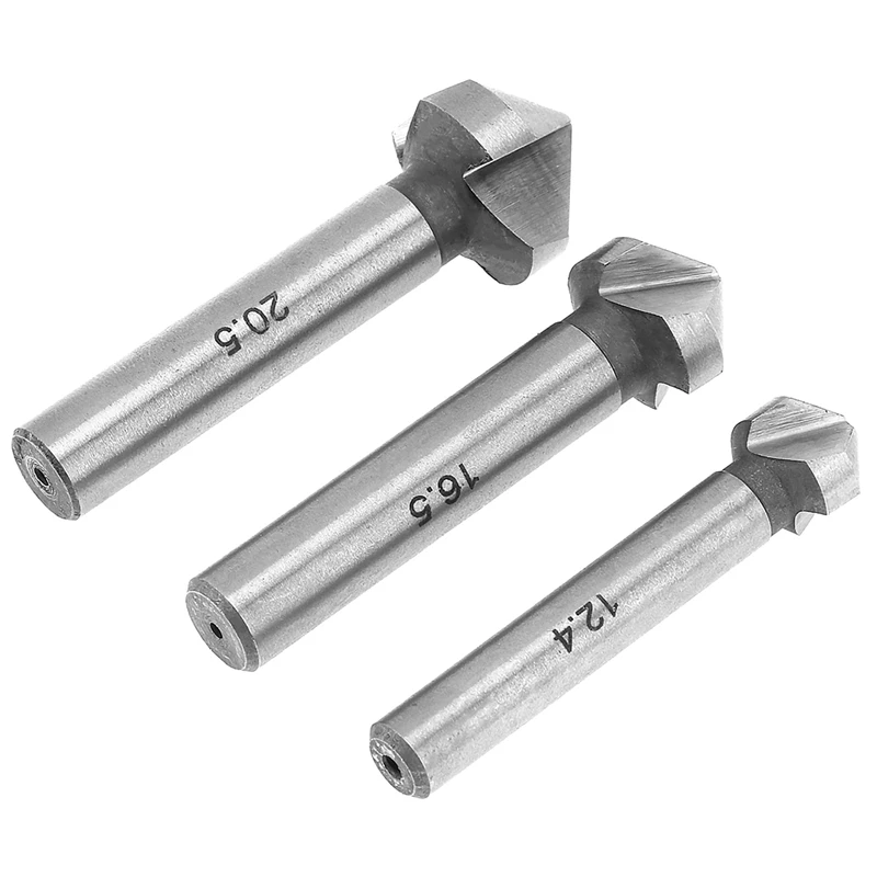 Round Shank 6Pcs/Set 3 Flute Three Edge Chamfer Chamfering End Mill Cutter Countersink Drill Bit | Инструменты