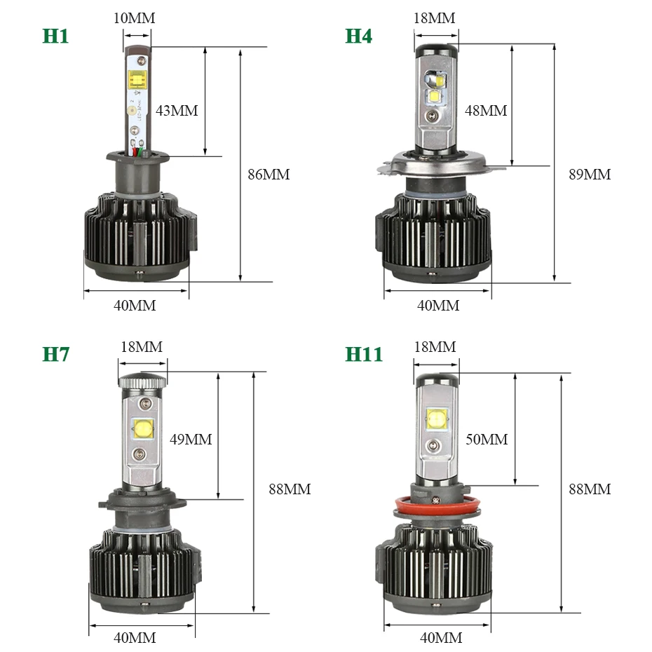RONAN V16 светодиодный комплект фар XHP50 H4 Hi/Lo H7 H8/H11 супер яркие Сменные лампы 8000лм 6000K H1 переворачивающиеся чипы