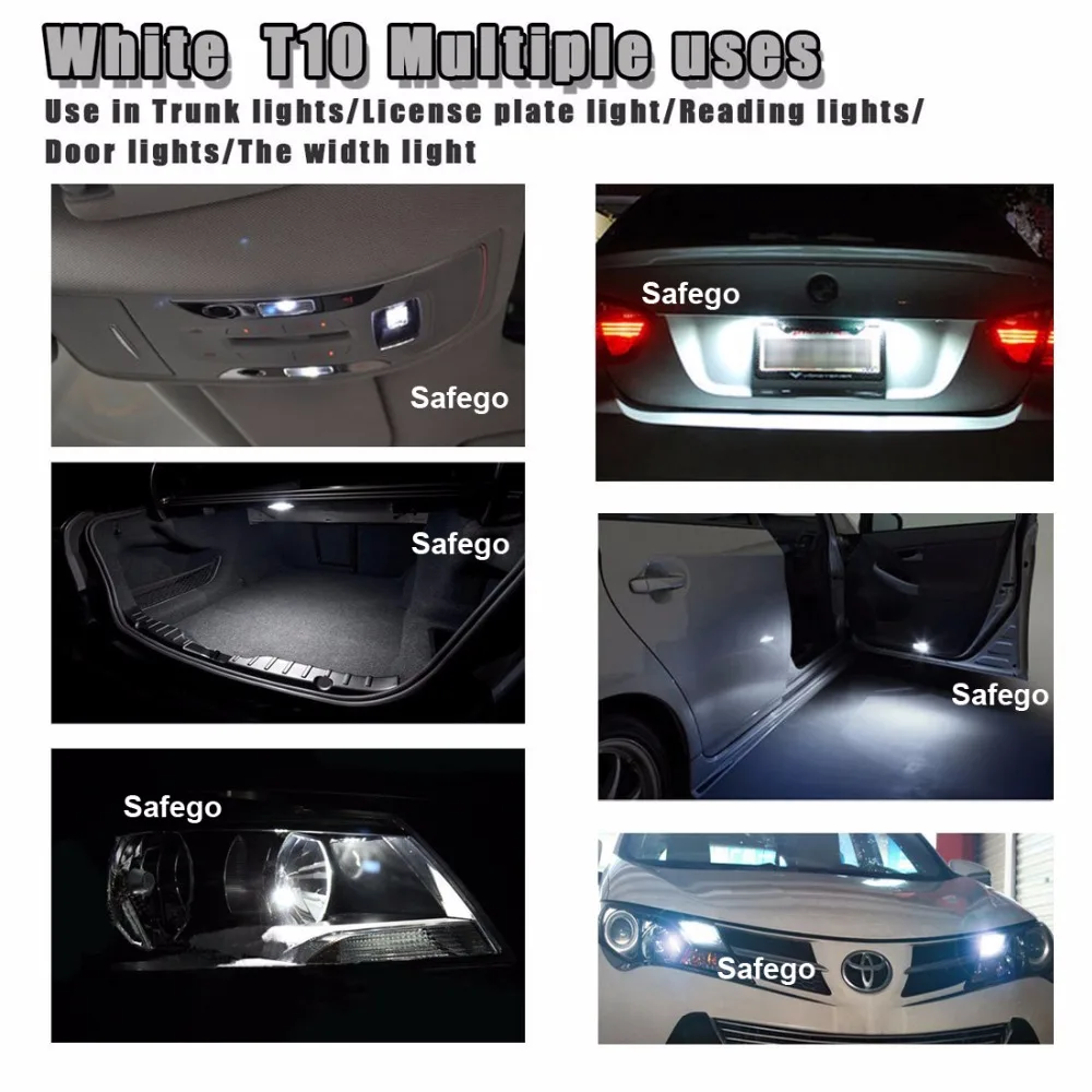 100 шт. 12 в автомобильный боковой внутренний свет светодиодный ОД T10 W5W 168 194 1210 3528 20SMD