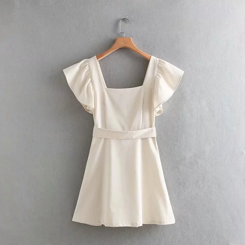 Женское платье трапециевидной формы Vestido сексуальное без рукавов с вырезом