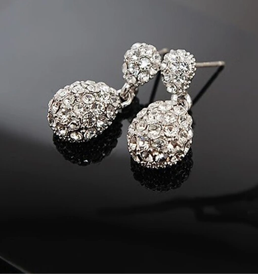 1 пара Новая Мода 2014 Серьги Стержня Симпатичные Леди Кристалл Rhinestone Мотаться