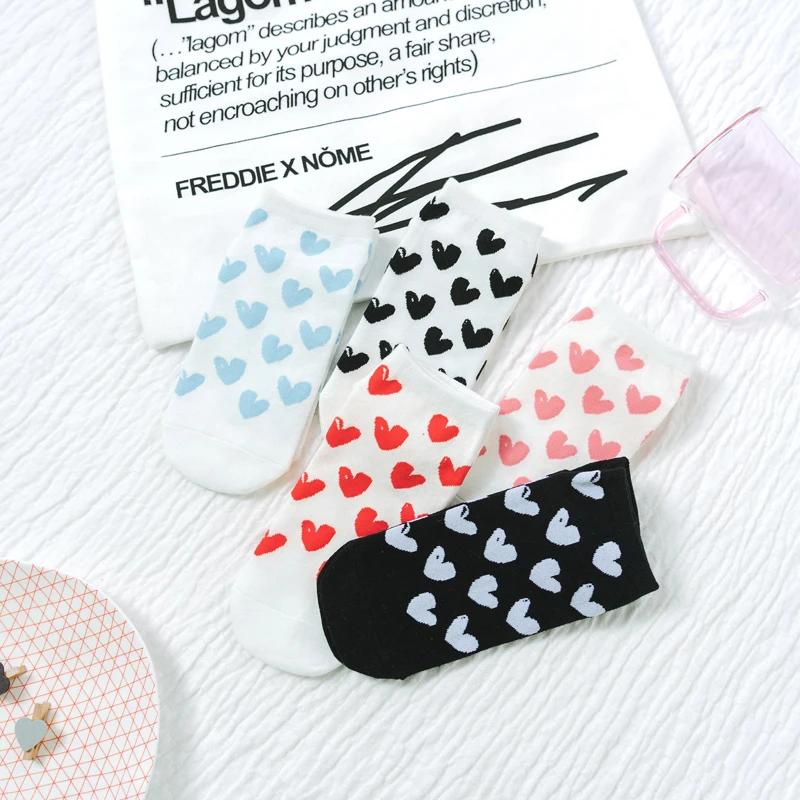 Трикотажные мужские носки с сердцем 100 хлопок модные хлопковые тапочки 1 пара