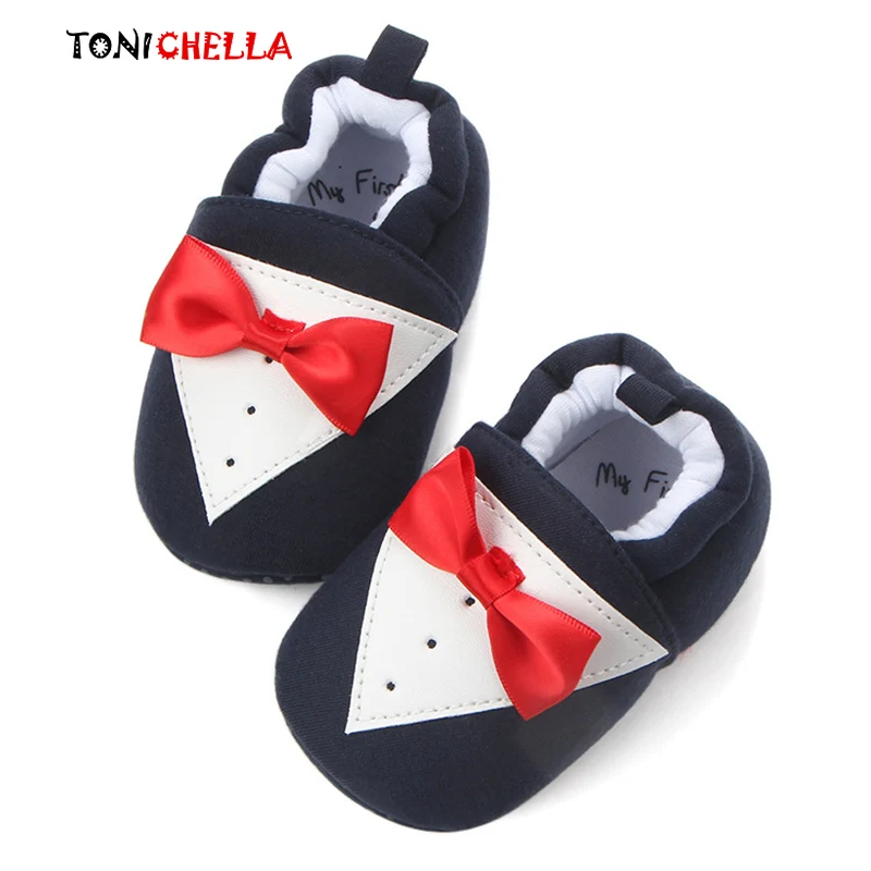 

Tie Design Infant Toddler First Walkers Baby Shoes Round Toe Flats Soft Shoes Baby Boy Girl Soft Soled Non-slip Footwear BB2008