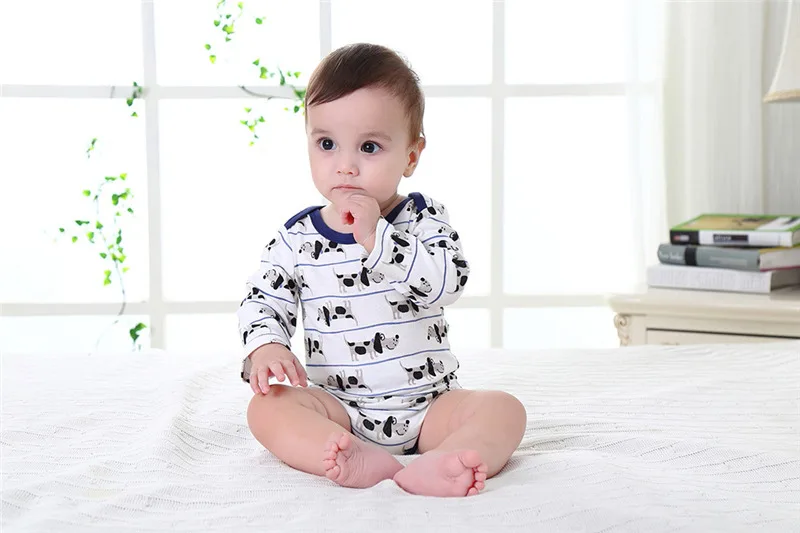 3 комплекта боди с длинными рукавами для маленьких мальчиков 100% хлопок милые