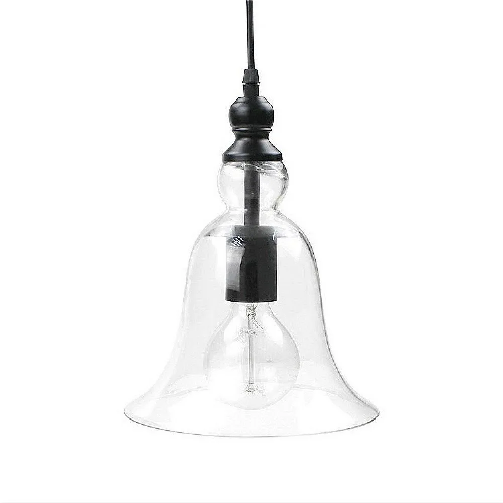 Ретро винтажный промышленный стиль подвесной большой колокольчик стеклянный