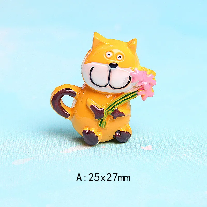 A 10 шт. мультфильм Flatback Смола Кабошон Kawaii кошка собака животные кабошон с плоской задней поверхностью Детские бантики для волос центр DIY Украшение корпуса телефона - Цвет: A