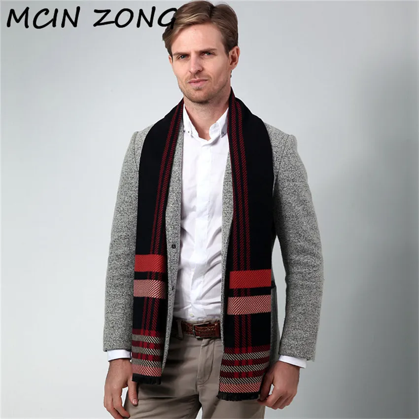 Мужской шарф зимние осенне мужские шарфы палантин шаль толстый мужской теплый