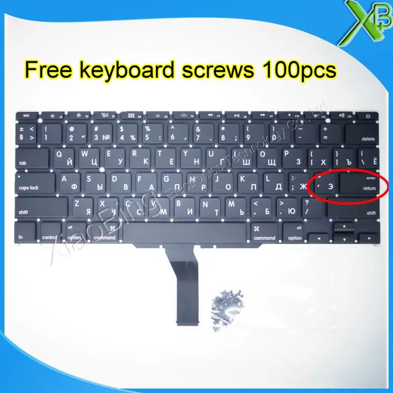 Совершенно новый для MacBook Air 11 6 &quotA1370 A1465 маленький ввод RS Русская клавиатура + 100