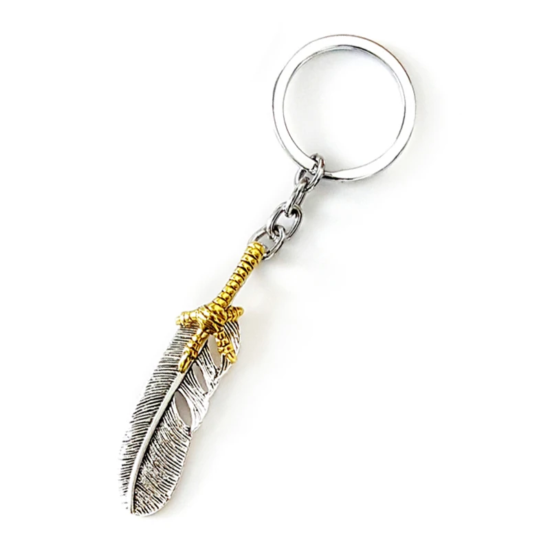 Индийский элементы орла лапу на Перо Дизайн брелоки брелки для автомобильных