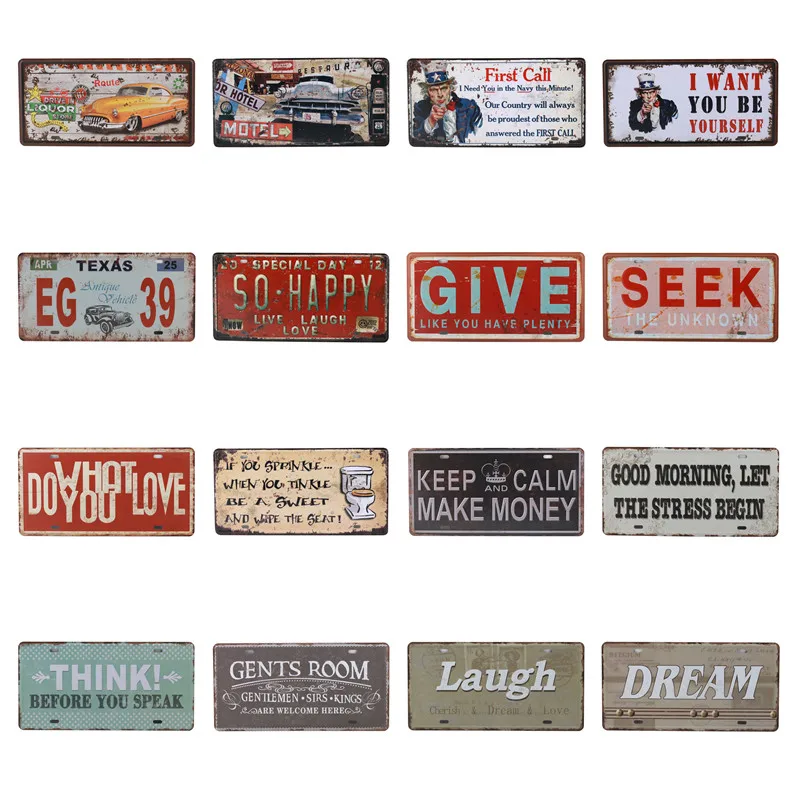 Американский винтажный оловянный знак для домашнего декора американский