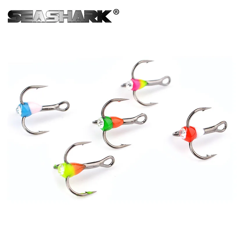 SEASHARK высокоуглеродистой Сталь 5 шт./компл. тройной крючки для зимней рыбалки с