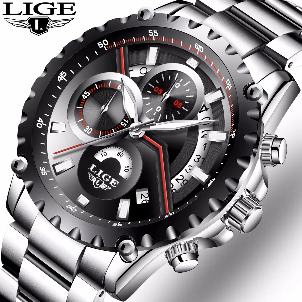 Relogio Masculino LIGE мужские s часы лучший бренд класса люкс армейские спортивные