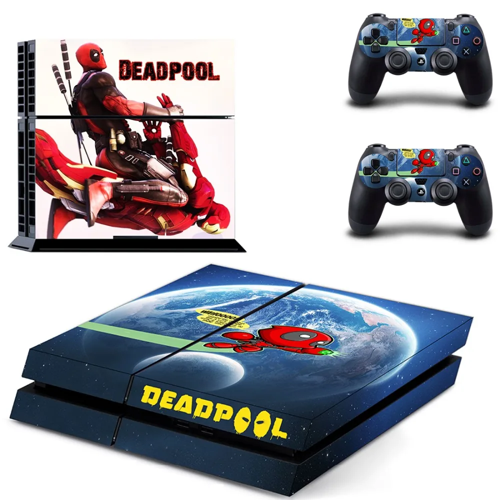 Наклейка Marvel Deadpool для PS4 Виниловая наклейка Playstation 4 и 2 контроллеров PS4|Наклейки| |