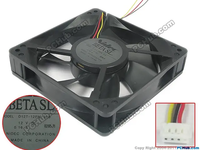 Вентилятор охлаждения сервера Nidec D12T 12PM 30B DC 12V 0.16A 120x120x25 мм|square fan|server fandc fan 12v |