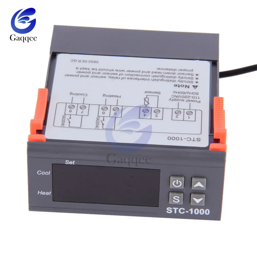 СВЕТОДИОДНЫЙ цифровой Температура регулятор STC-1000 DC 12 V-72 V 24V 220V терморегулятор Термостат для инкубатора W/обогреватель радиатор