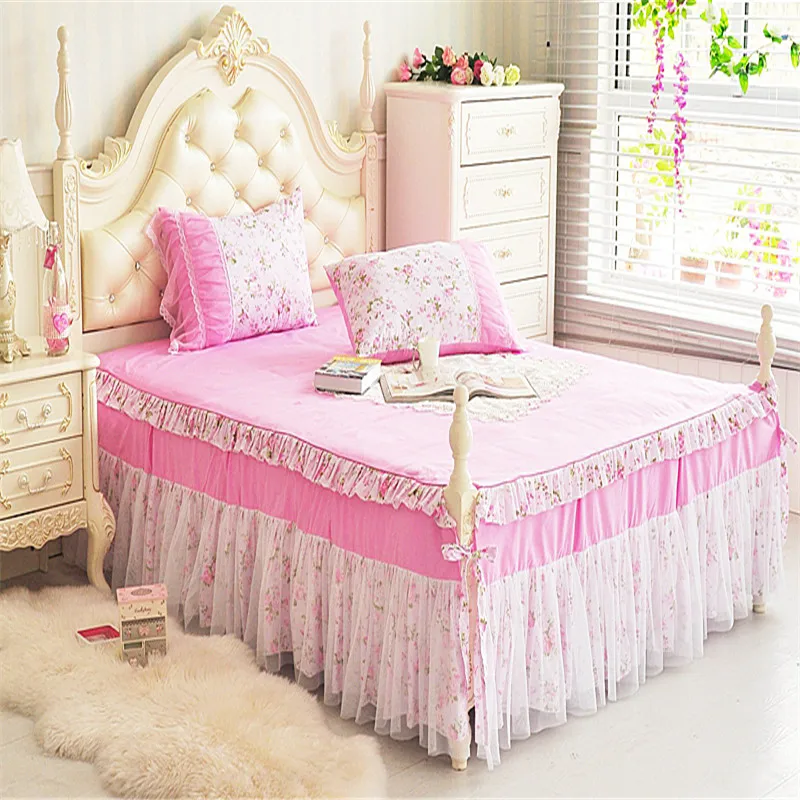 Кружевной комплект с рюшами и розами для девочек простыня юбка пачка мягкий