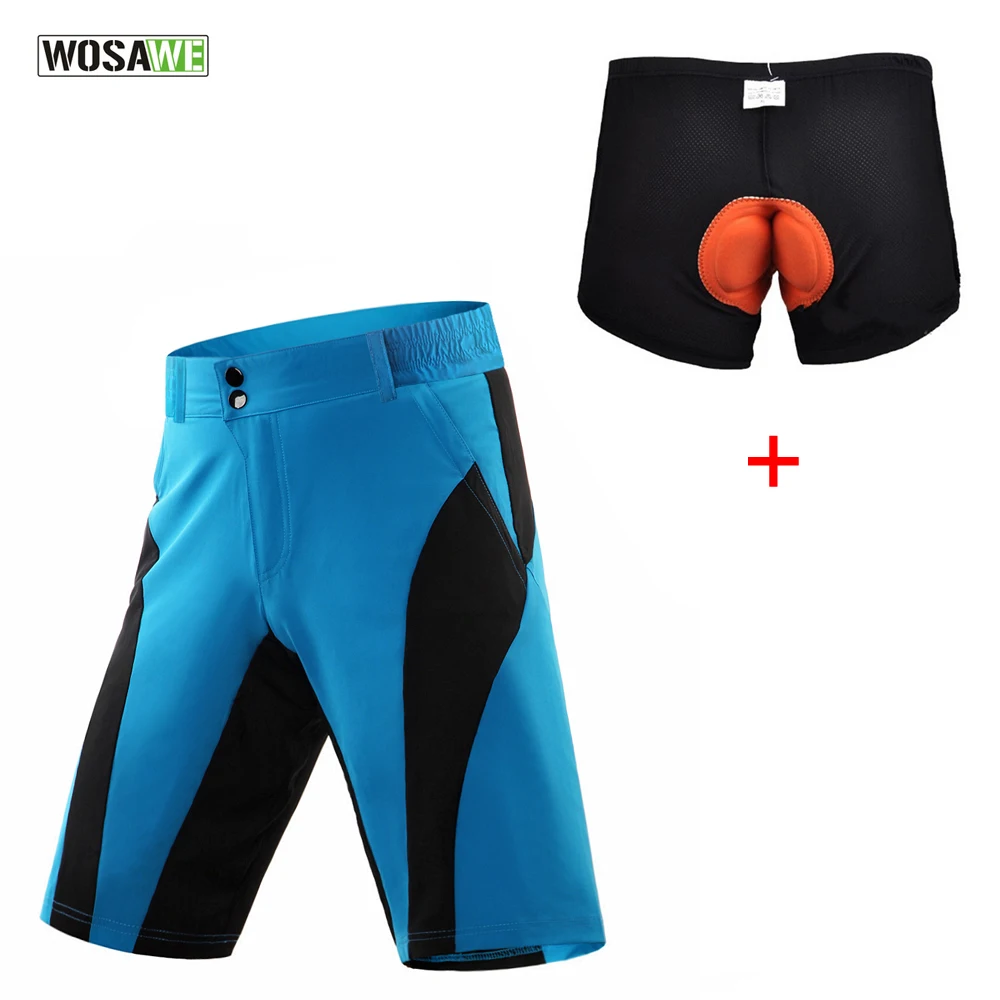 

WOSAWE S-XXL Cycling Bicycle Shorts+3D Padded Underwear Detachable Shorts Outdoor Sports MTB Bike Ropa Breathable Loose Fit