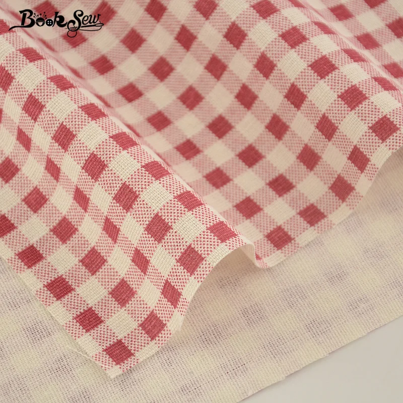 Booksew красная клетчатая дизайнерская хлопковая льняная ткань для сумки, скатерти, занавесок, декоративная подушка, Zakka, швейная ткань, материал см