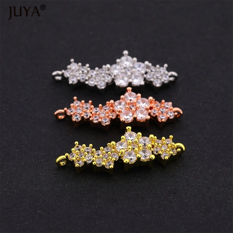 hand made making jewelry accessories micro pave CZ stone stars long connectors for | Украшения и аксессуары