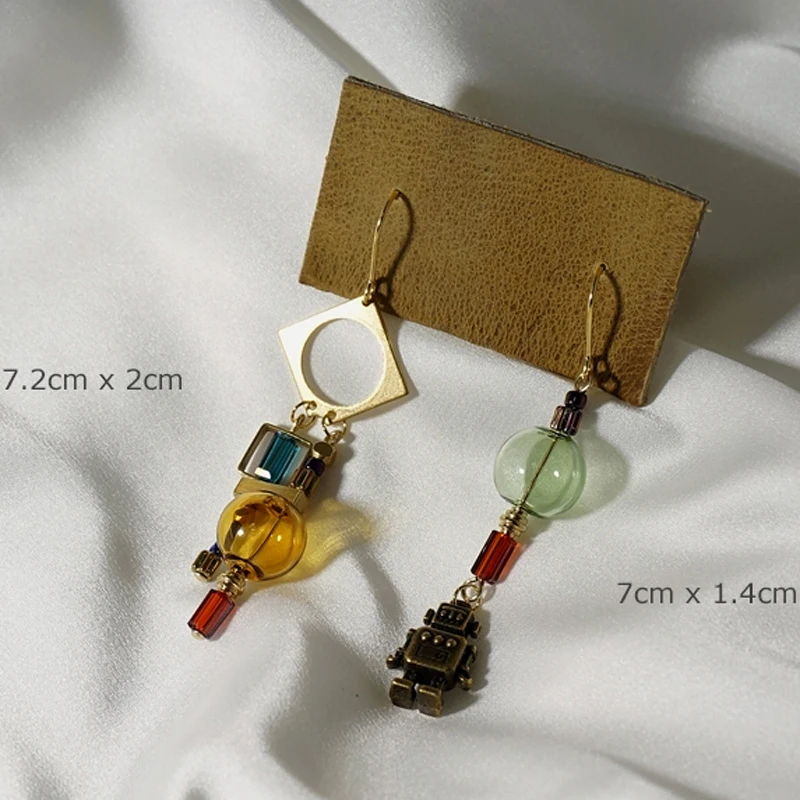 

original 14K gold brass glass ball dangle earrings for women 2020 vintage industrial style handmade bubble drop earrings femme