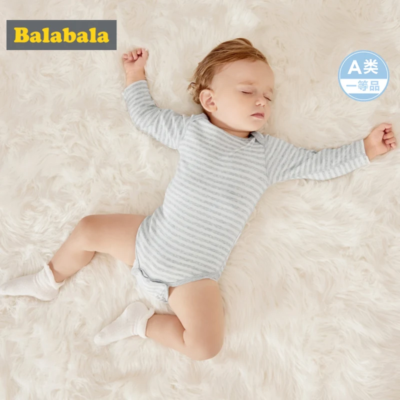 Balabala/детские мягкие хлопковые боди с принтом из 3 предметов открытыми плечами для