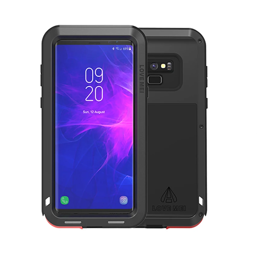 Брендовый чехол Love Mei для Samsung Galaxy S8 S9 Plus Note 8 9 металлический телефона