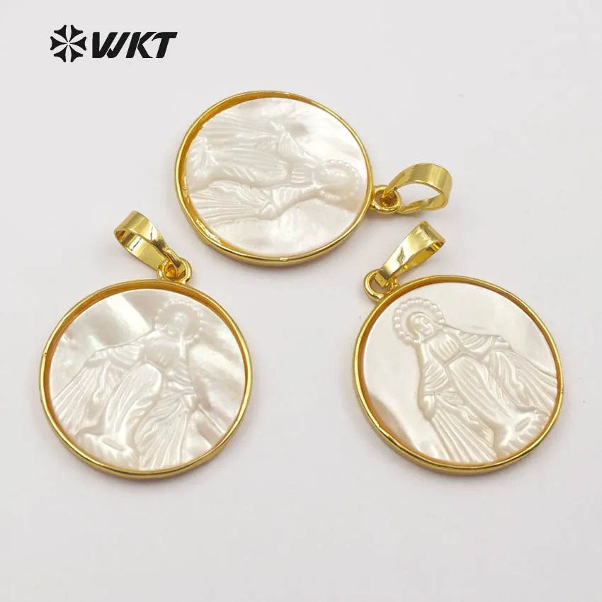 Подвеска с золотой подвеской в виде религиозного жетона Luck Token круглая форма