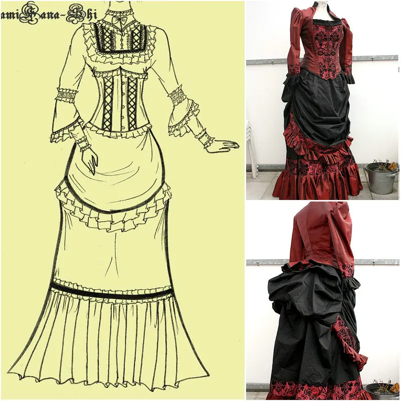 История клиентов Lila 1800S викторианское платье 1860s для гражданских войн винтажное