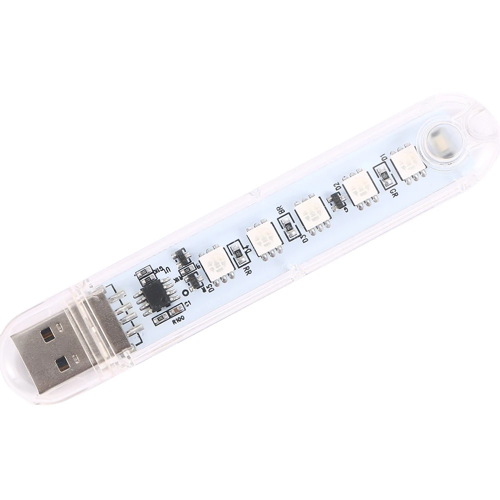 Мини Портативный светодиодный USB-светильник в форме U-диска цветной ночник для ПК