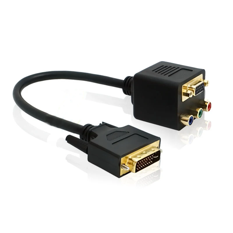 Многофункциональный DVI I к VGA 24 + 5 папа RCA RGB AV Соединительный женский сплиттер