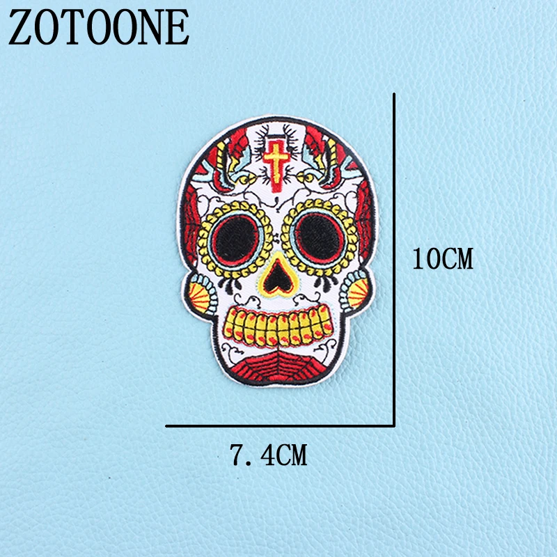 ZOTOONE 1 шт. вышивка с изображением сахарного черепа патчи для утюга нашивки одежды