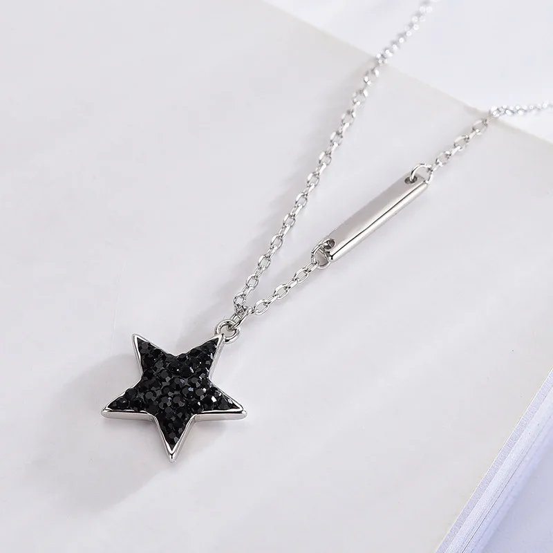 Ожерелье женское из серебра 100% пробы с подвеской в виде звезды|Ожерелья| |